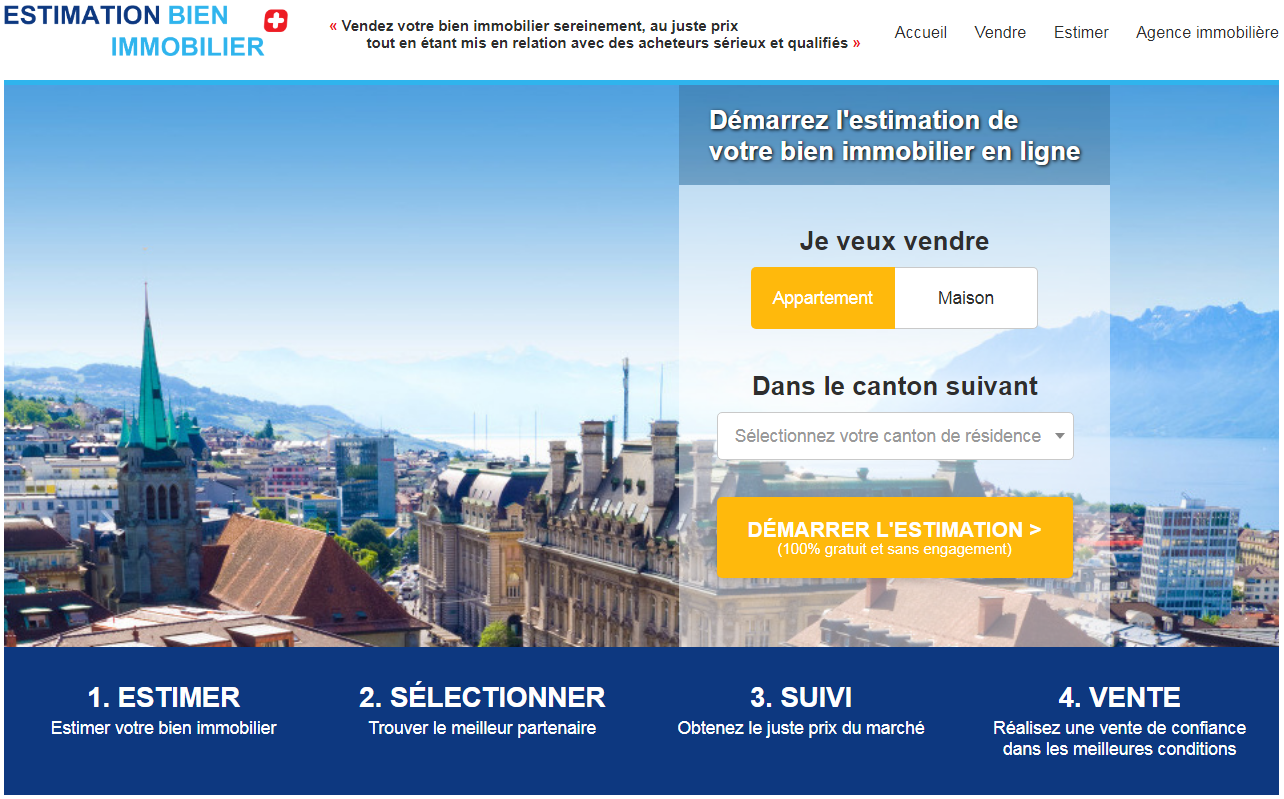 se connecter sur le site estimation appartement suisse