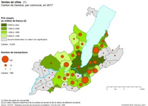 evolution prix moyen par m2 des villas geneve 2020