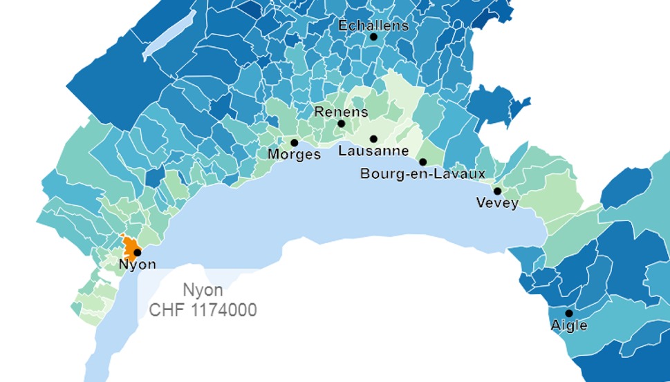 evolution prix moyen appartement nyon 2020