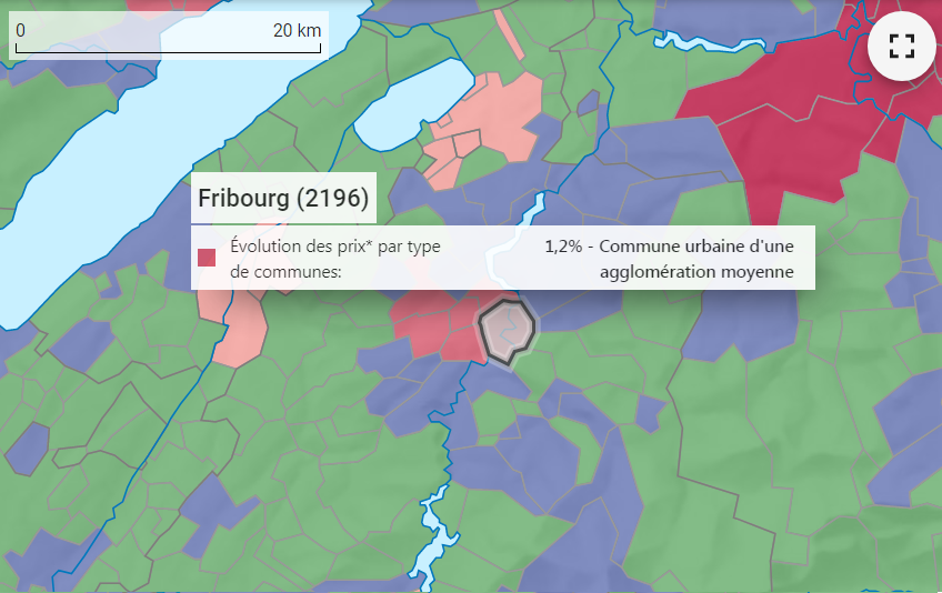 evolution prix m2 maison fribourg 2021