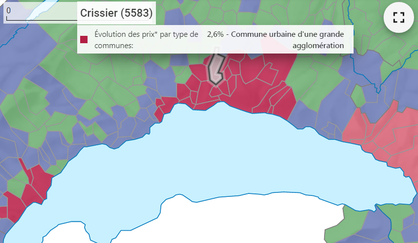 evolution prix m2 maison crissier 2021