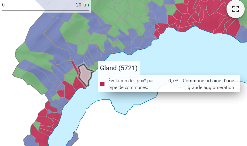 evolution prix m2 appartement gland 2021