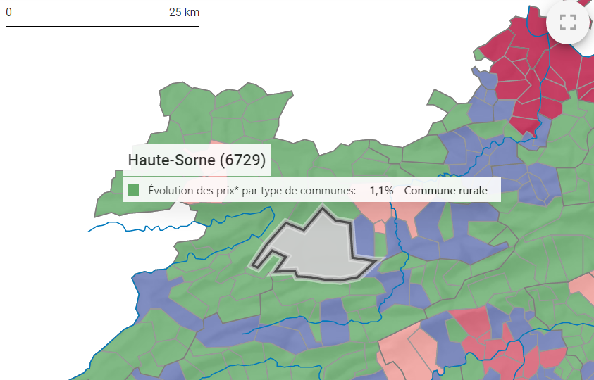 evolution prix m2 appartement haute sorne 2021