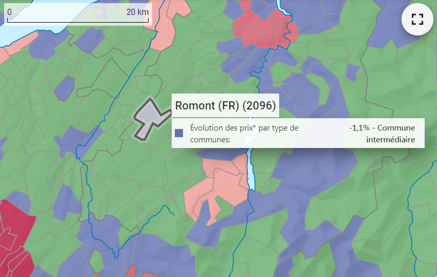 evolution prix m2 appartement romont 2021