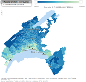 carte des prix immobilier par commune vaud 2022