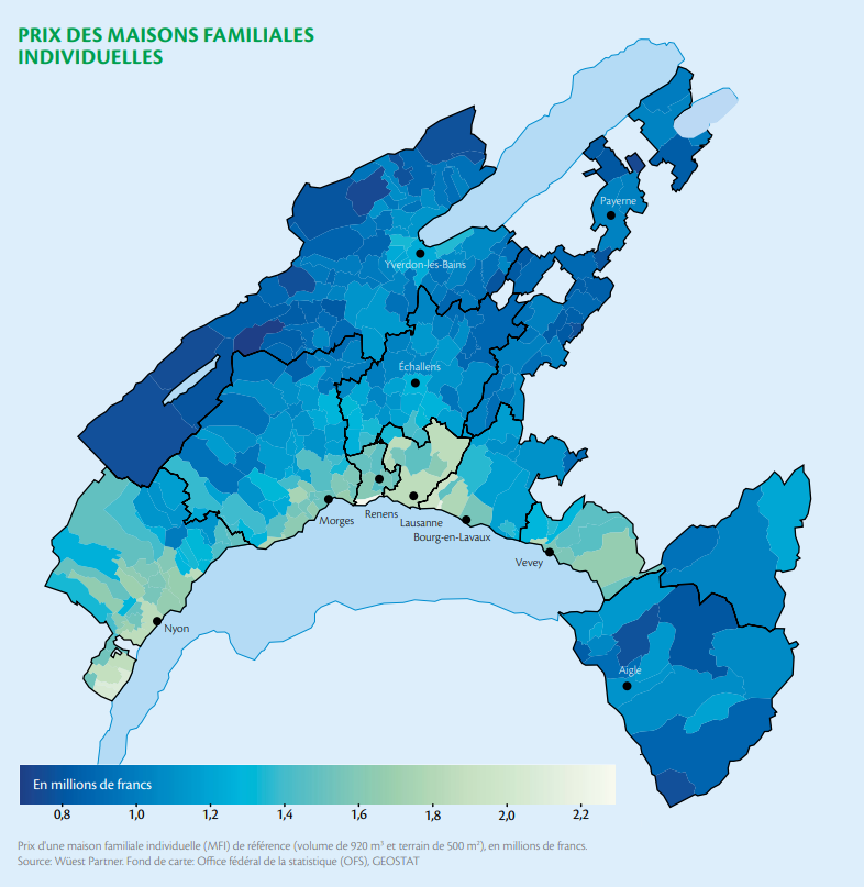 carte des prix m2 maison vaud 2023