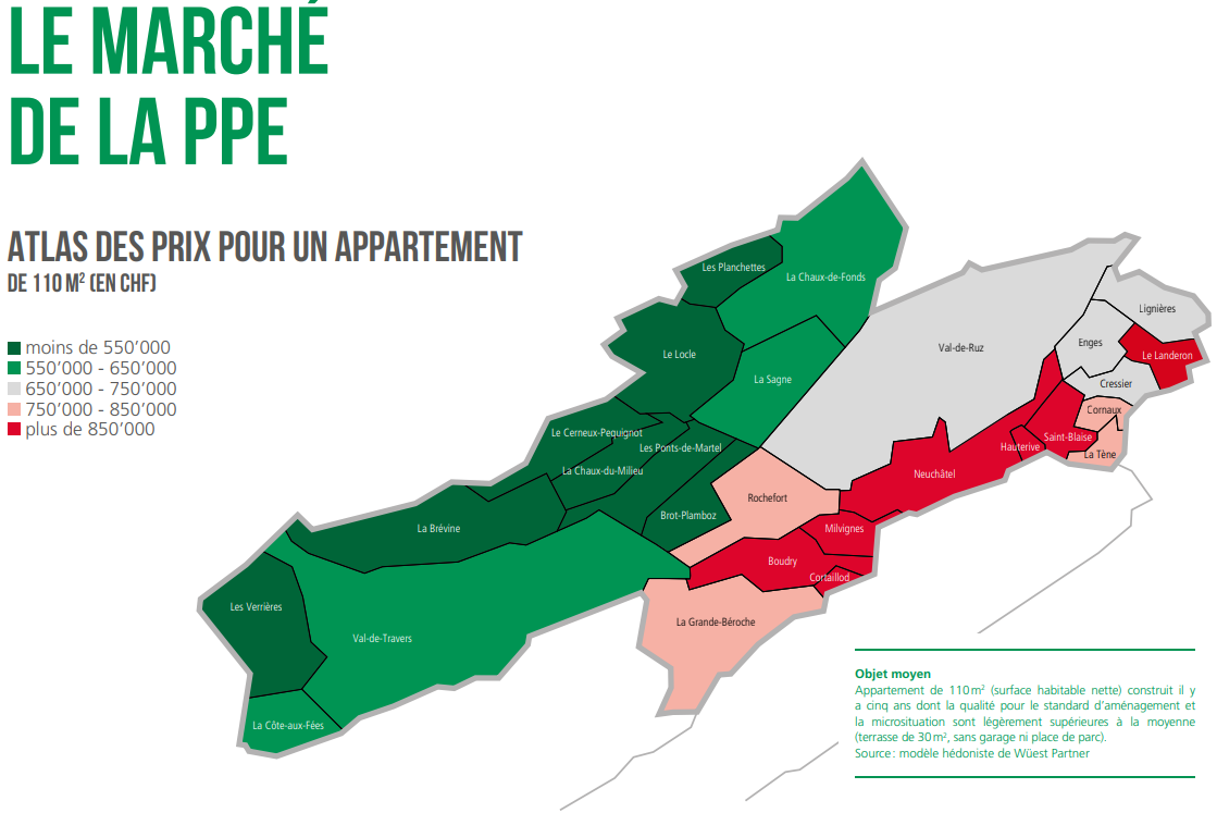 carte des prix m2 appartement neuchatel 2023