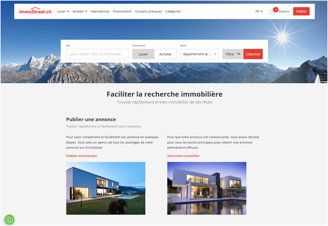 meilleur site pour publier annonce immobiliere suisse